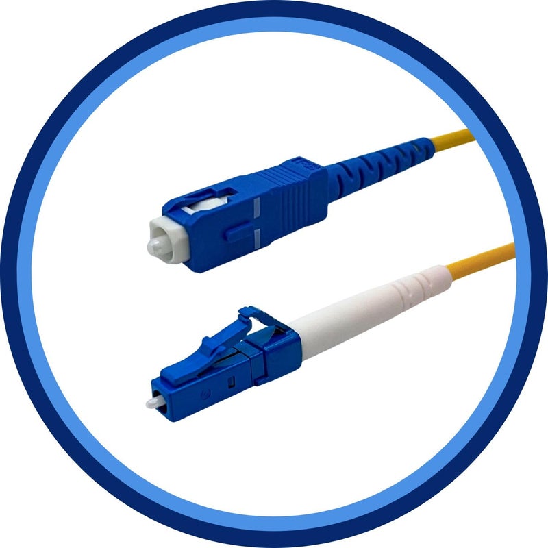 PacSatSales - Fiber Optic Patch Cable - Single Mode - SIMPLEX - OS1-9/125um (1ft - 5pk, LC to ST) - Image 1